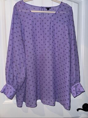 Torrid Lavender Polka Dot Blouse
